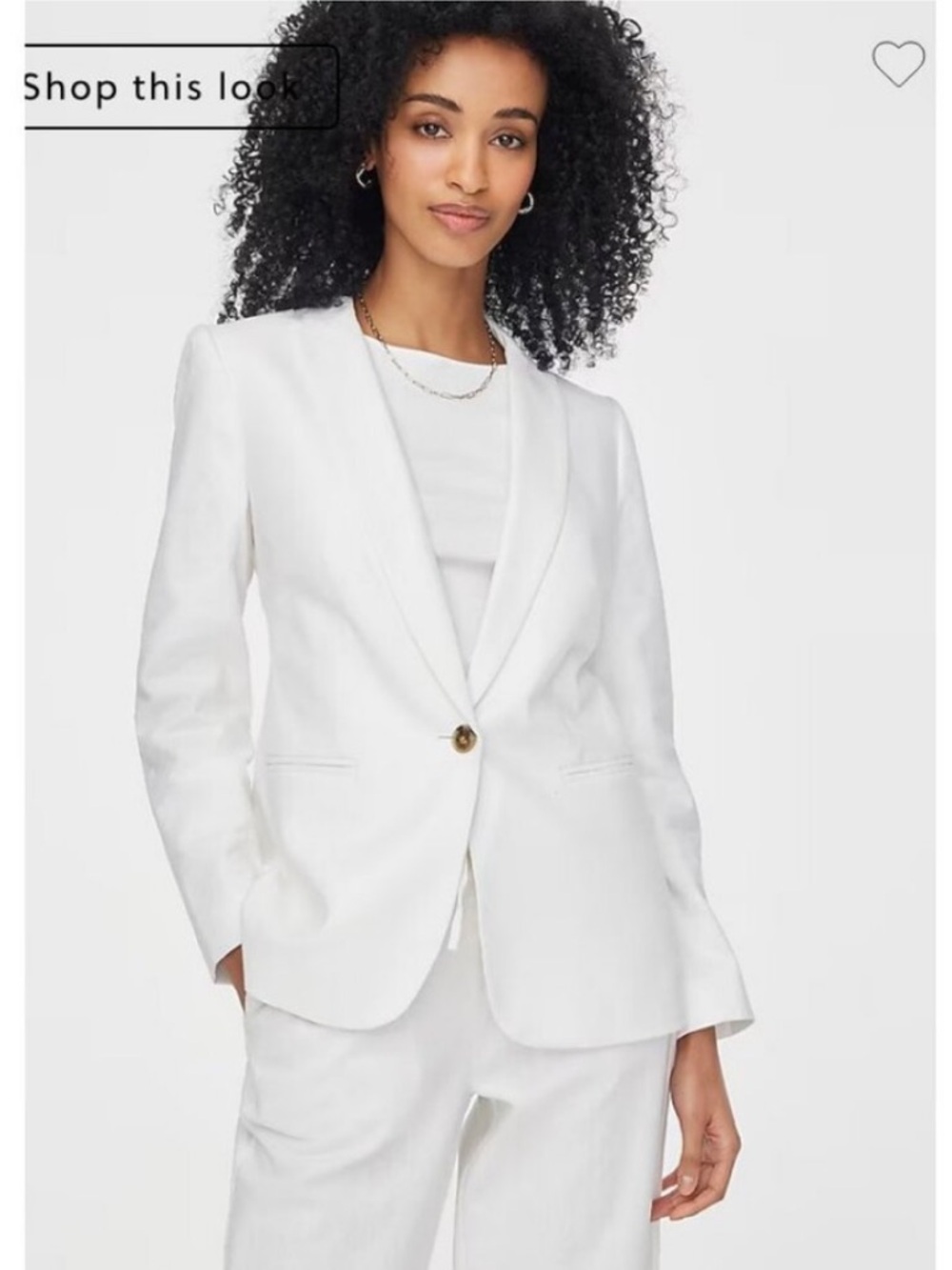 J Crew ** White Single Button Linen Blend Tailored Blazer NEW AL755